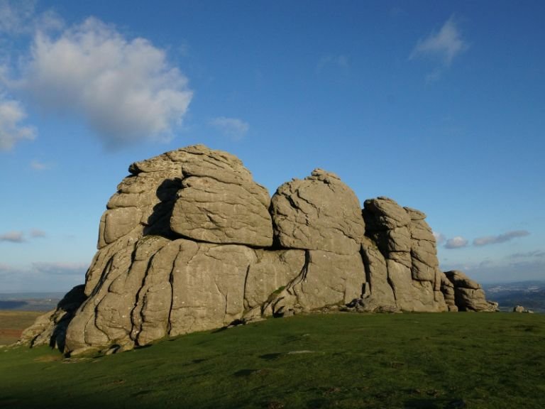 Large granite tor imposing on the Dartmoor skyline