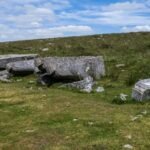 Large granite Corbels laying on Dartmoor in a row